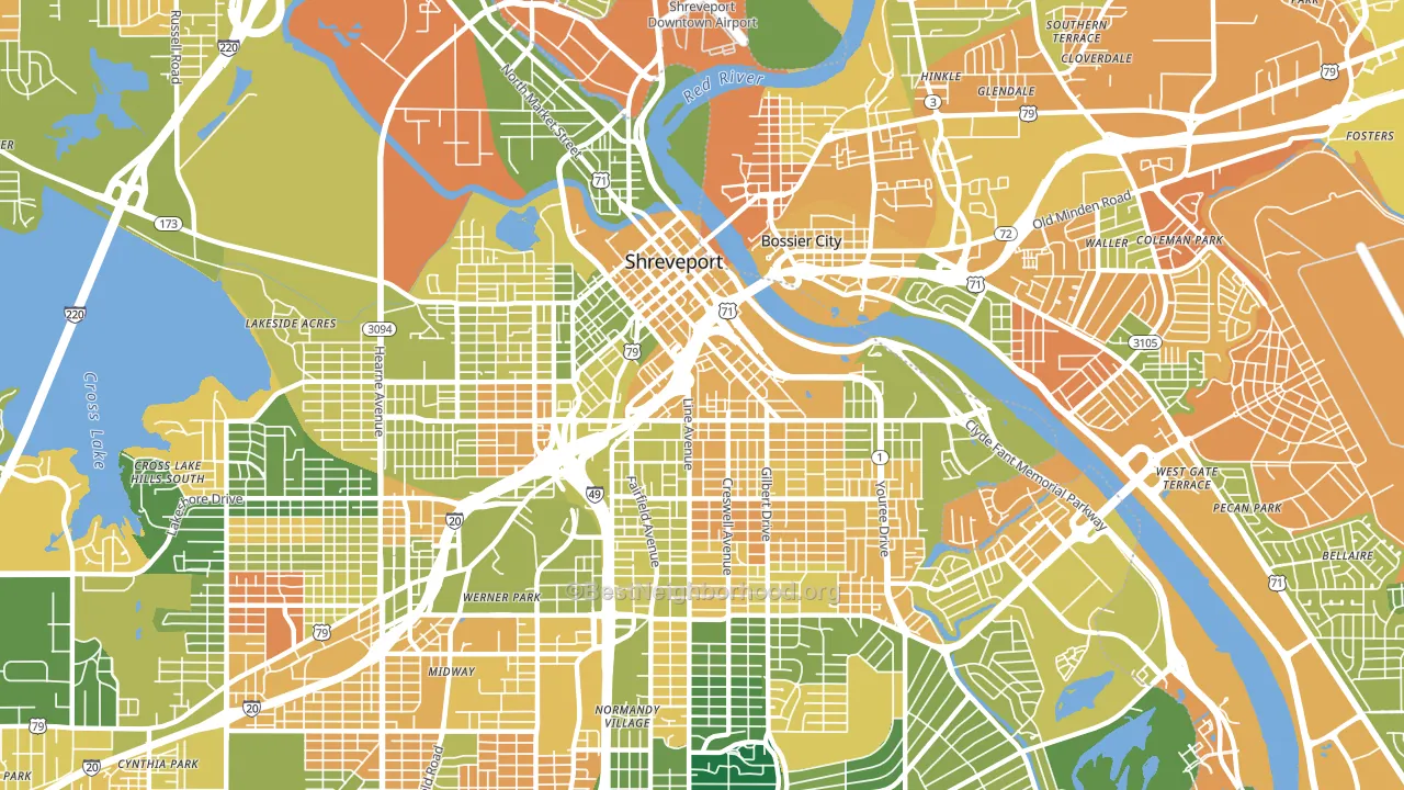 71101, LA block-group voter-turnout map
