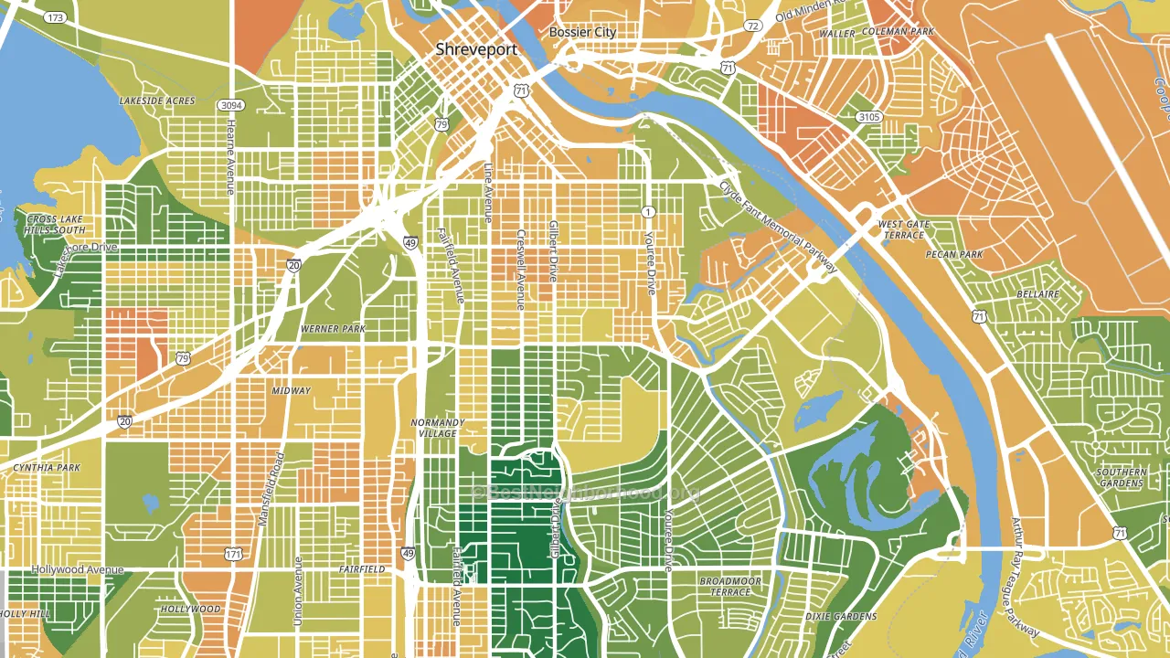 71104, LA block-group voter-turnout map