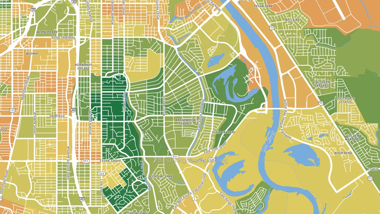 71105, LA block-group voter-turnout map