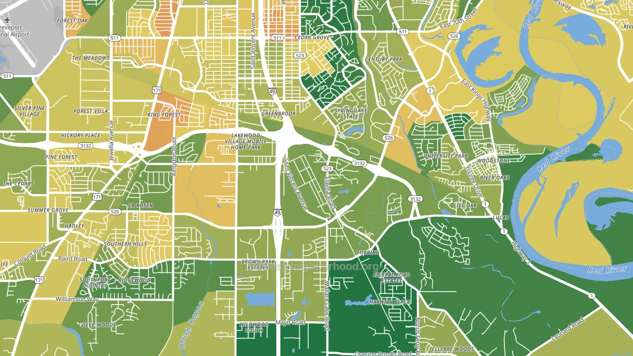 71106, LA block-group voter-turnout map