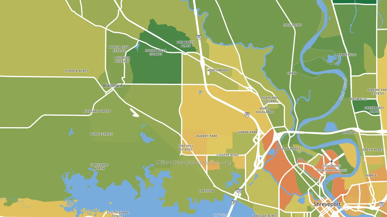 71107, LA block-group voter-turnout map