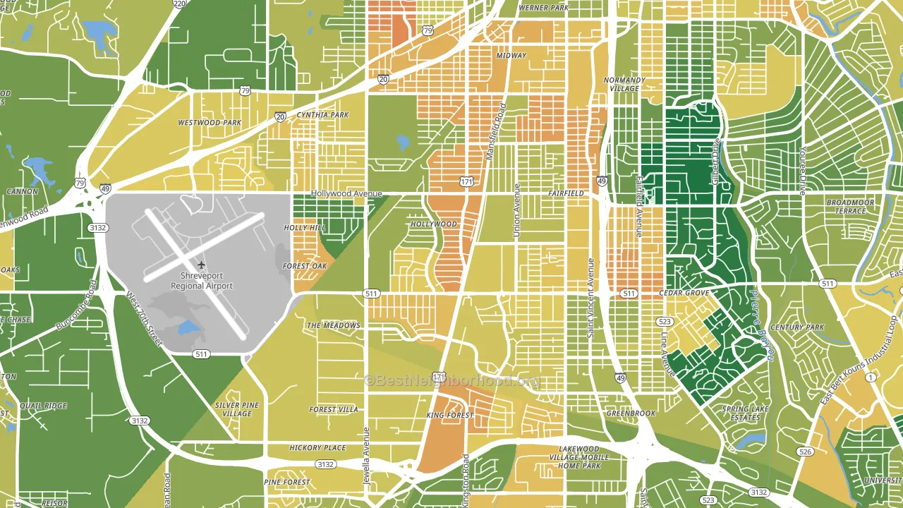 71108, LA block-group voter-turnout map