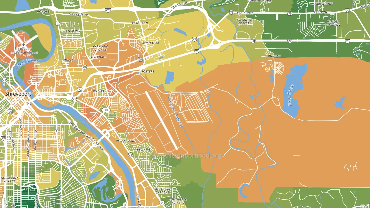 71110, LA block-group voter-turnout map
