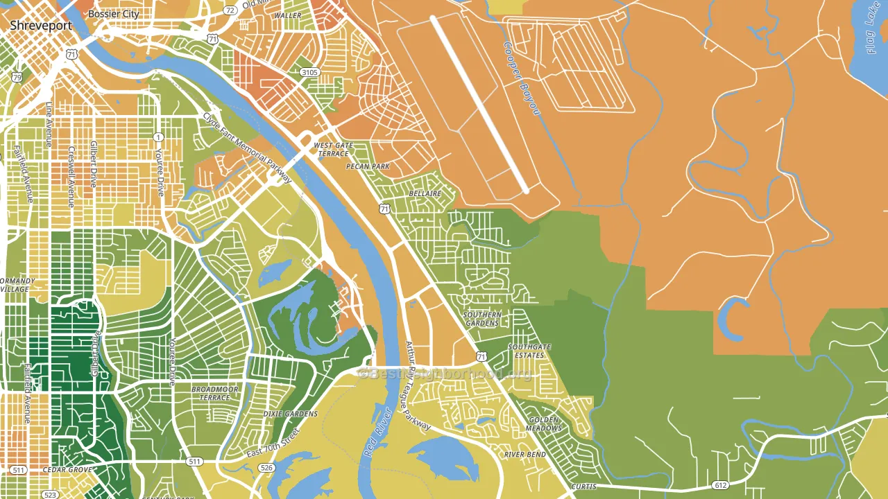 71112, LA block-group voter-turnout map