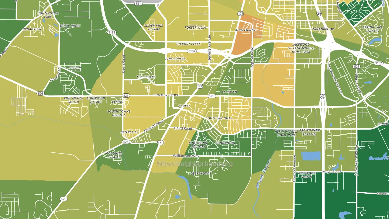71118, LA block-group voter-turnout map