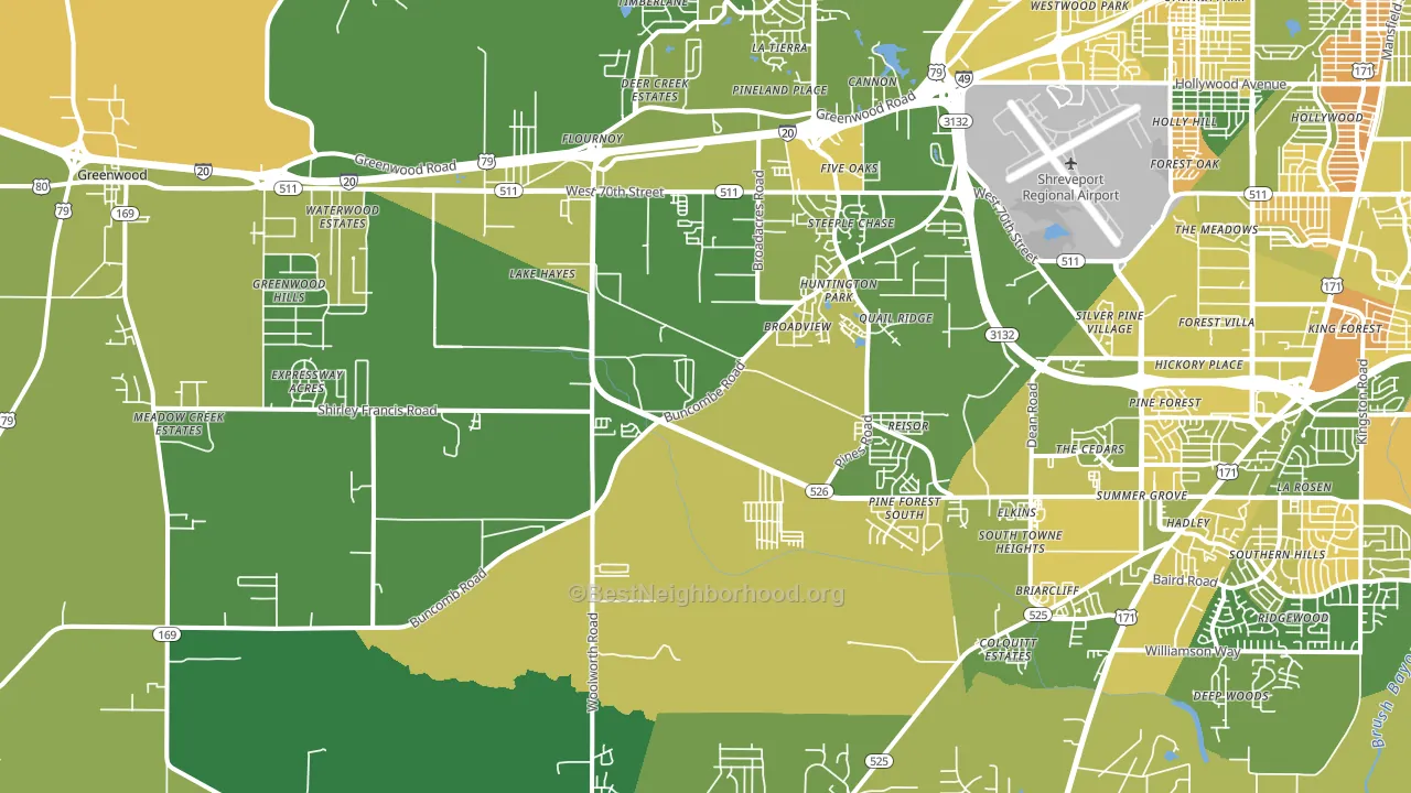 71129, LA block-group voter-turnout map