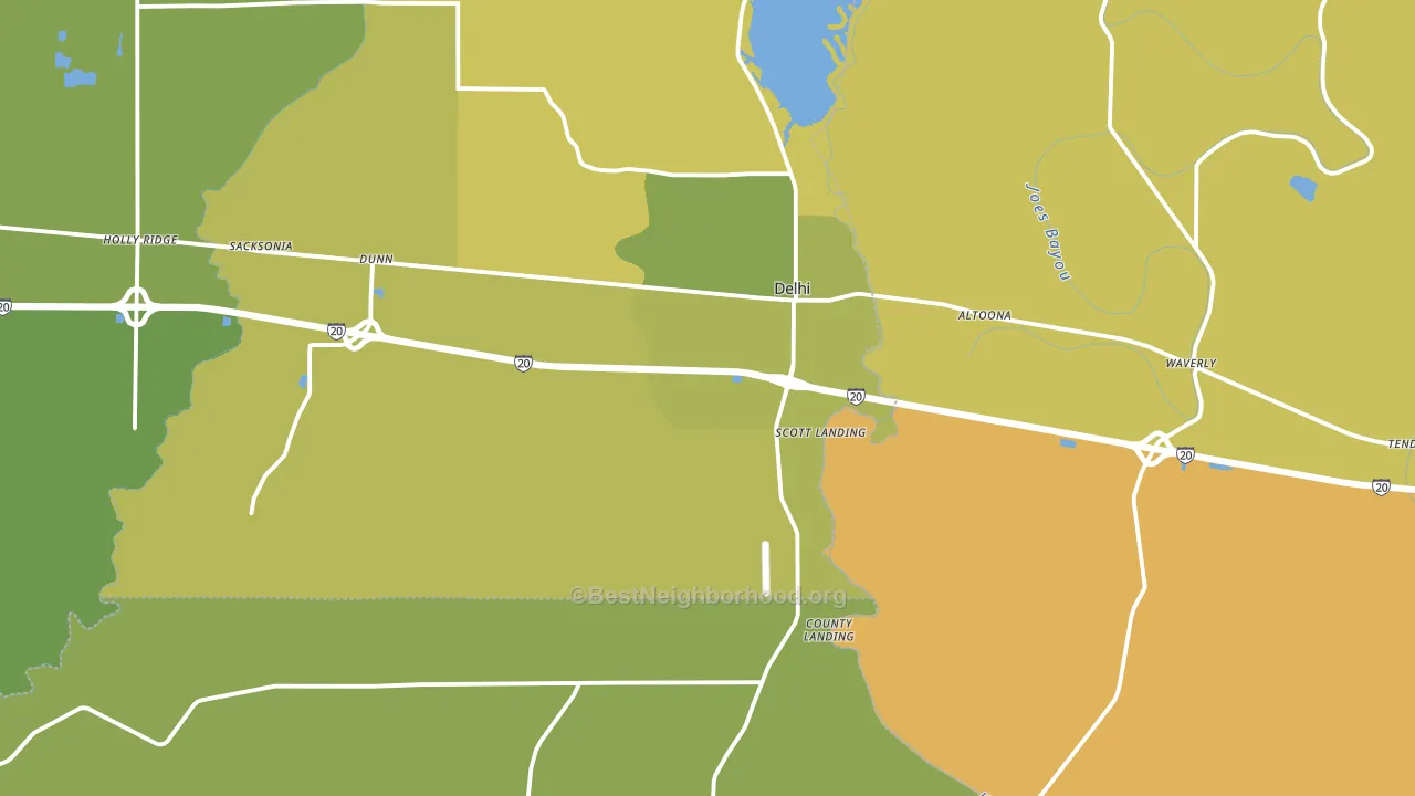 71232, LA block-group voter-turnout map