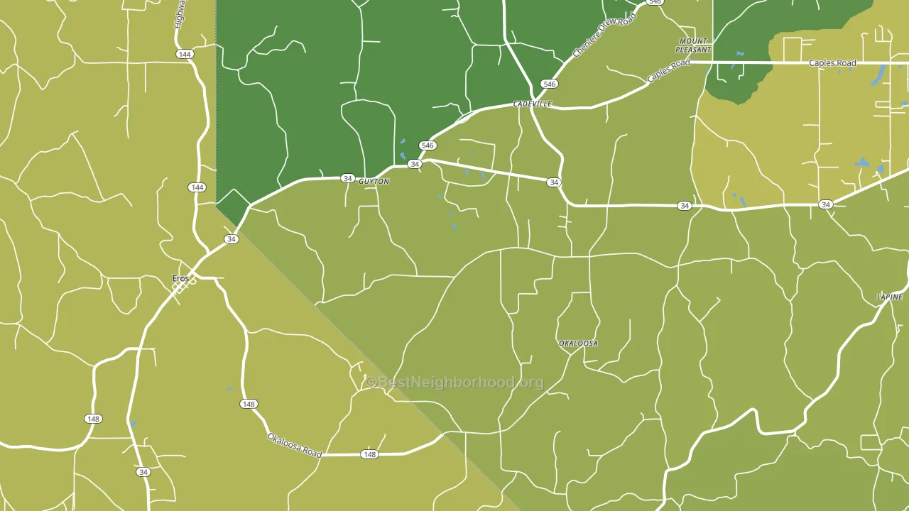 71238, LA block-group voter-turnout map
