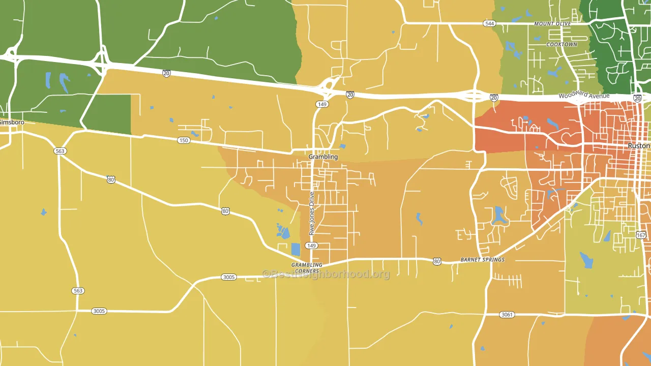 71245, LA block-group voter-turnout map