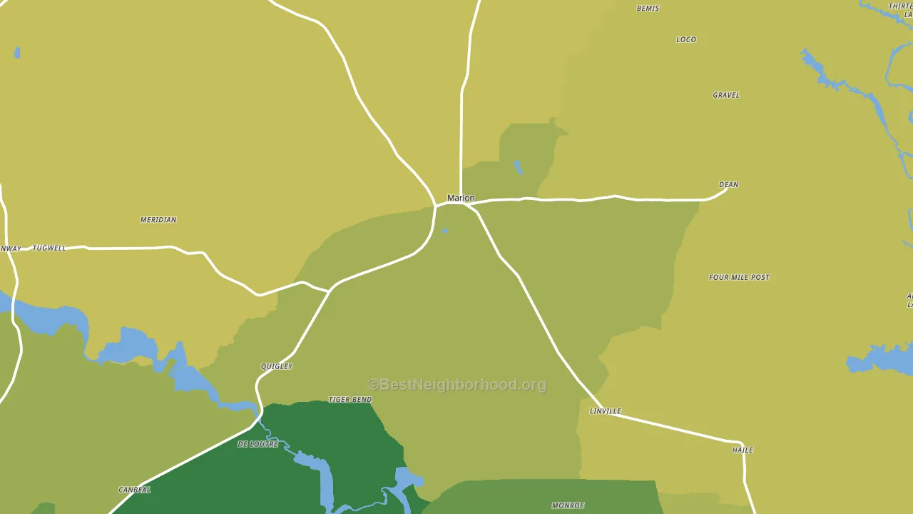 71260, LA block-group voter-turnout map