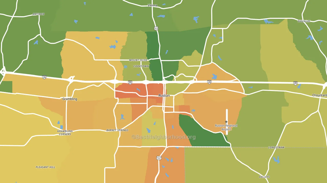 71270, LA block-group voter-turnout map