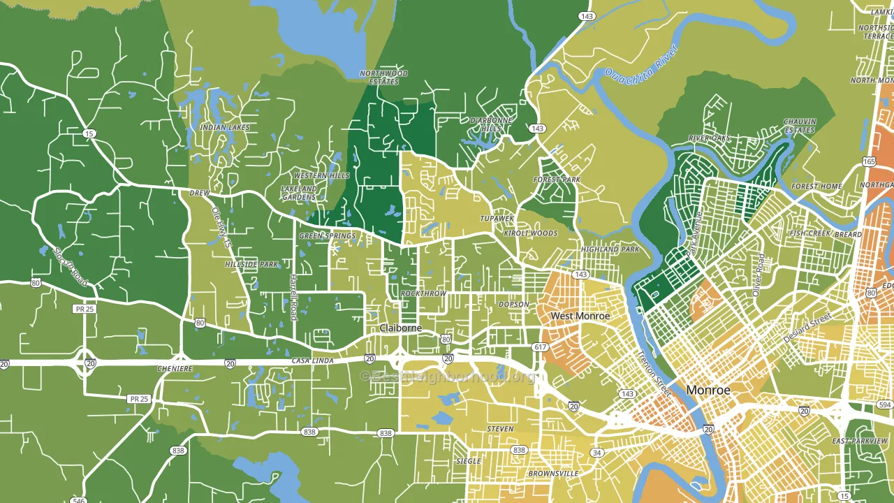 71291, LA block-group voter-turnout map