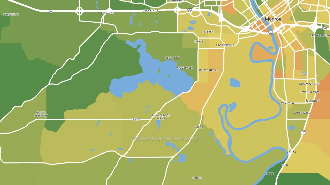 71292, LA block-group voter-turnout map
