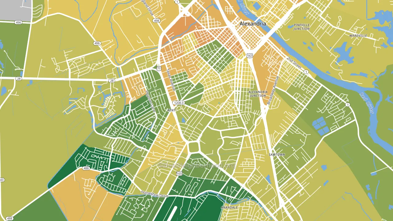 71301, LA block-group voter-turnout map