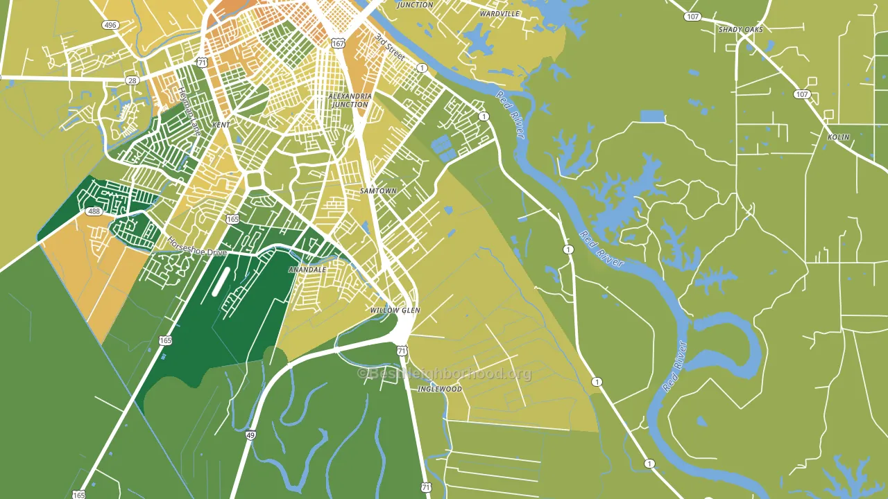 71302, LA block-group voter-turnout map