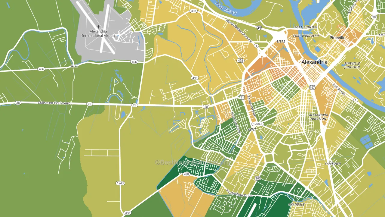 71303, LA block-group voter-turnout map
