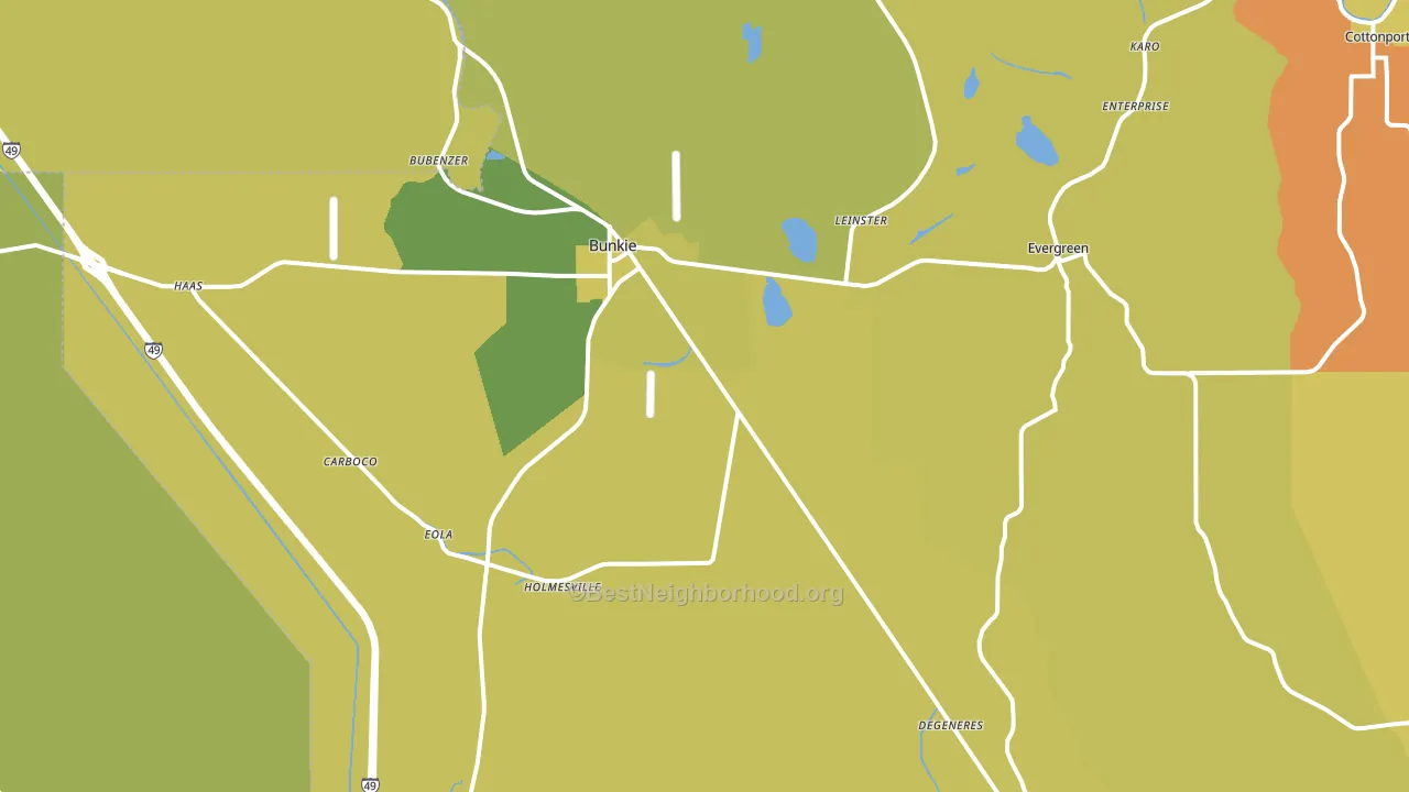 71322, LA block-group voter-turnout map