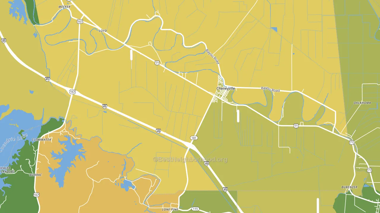 71325, LA block-group voter-turnout map
