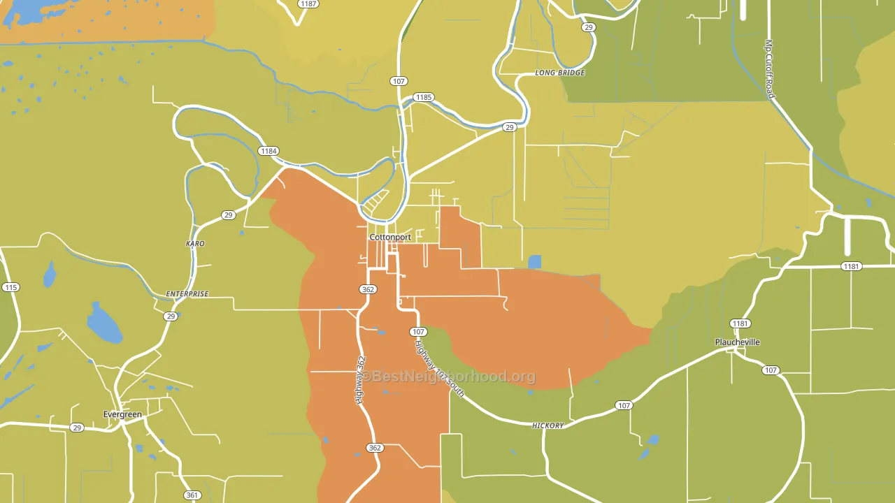 71327, LA block-group voter-turnout map