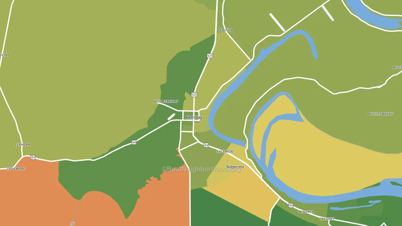 71334, LA block-group voter-turnout map