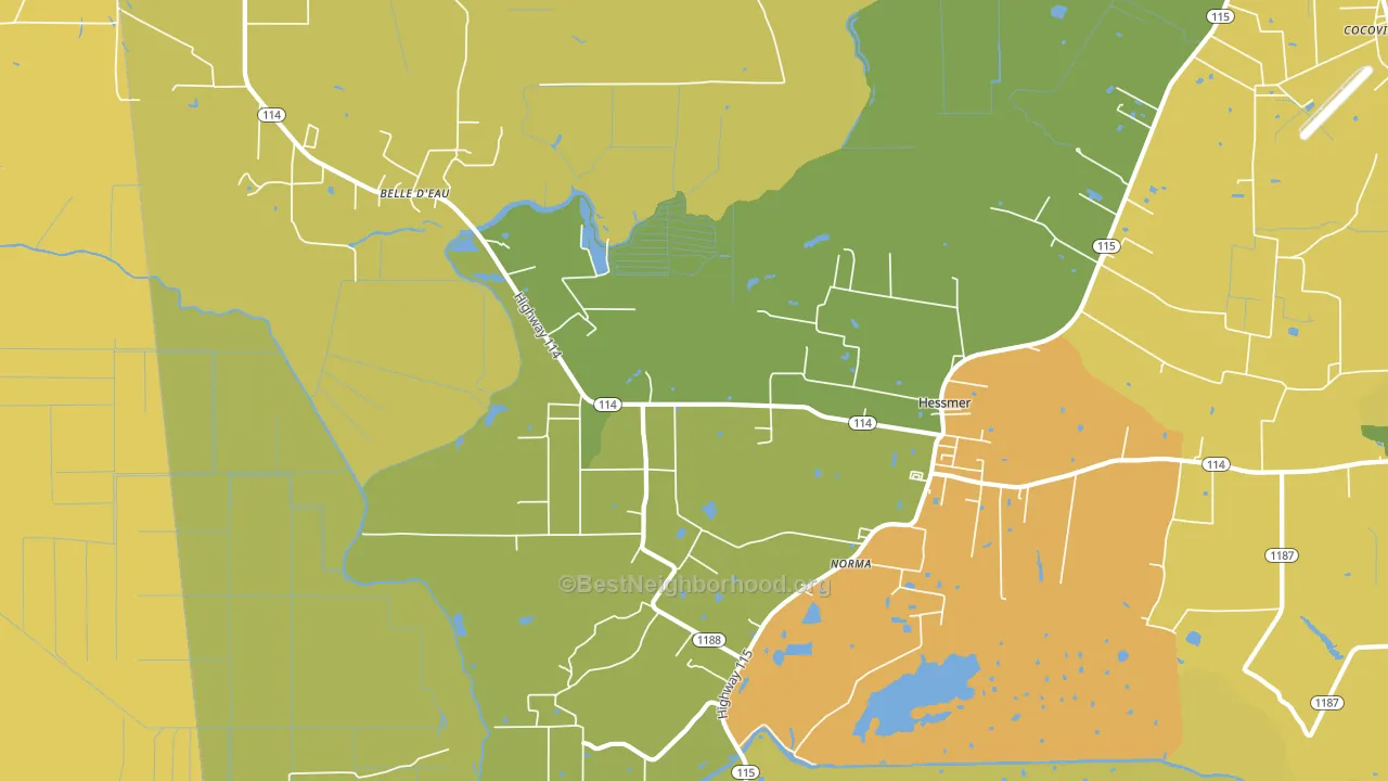 71341, LA block-group voter-turnout map