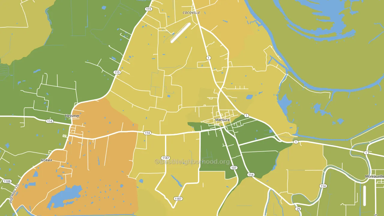 71350, LA block-group voter-turnout map