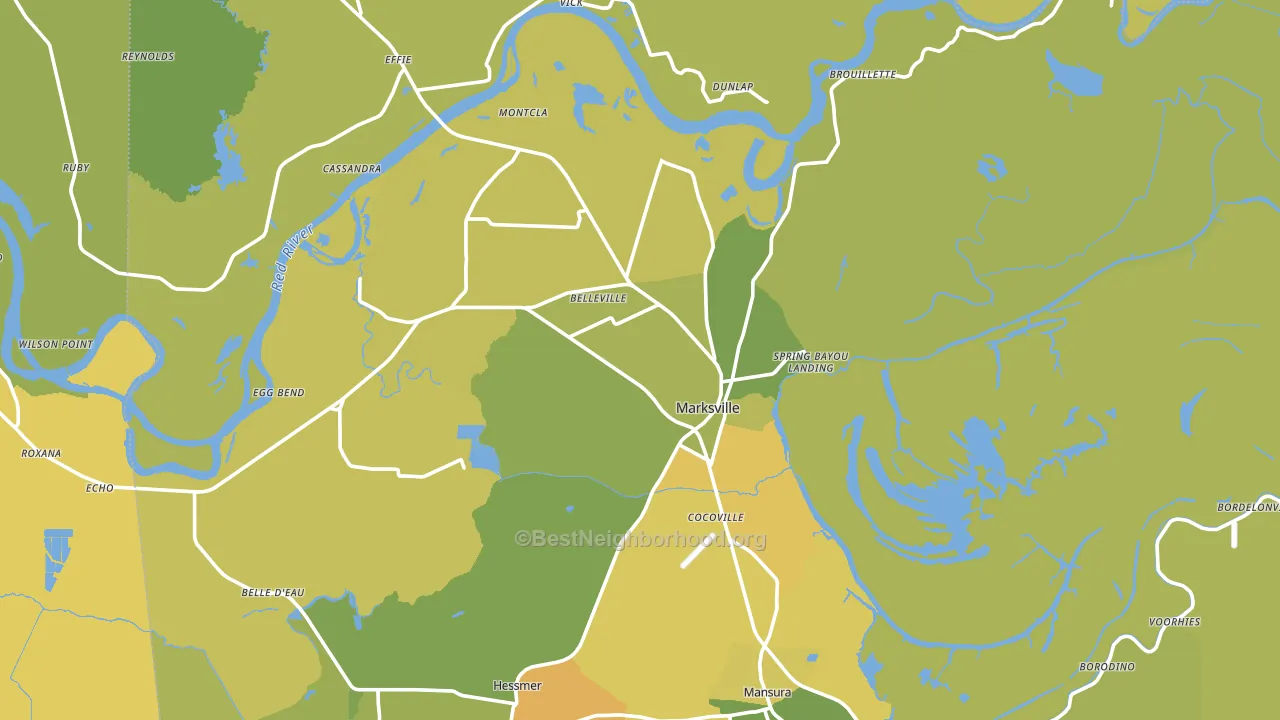 71351, LA block-group voter-turnout map