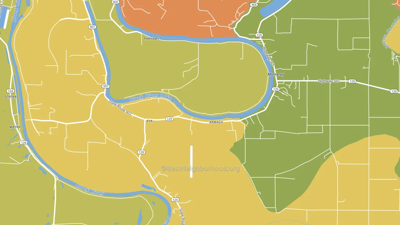 71354, LA block-group voter-turnout map