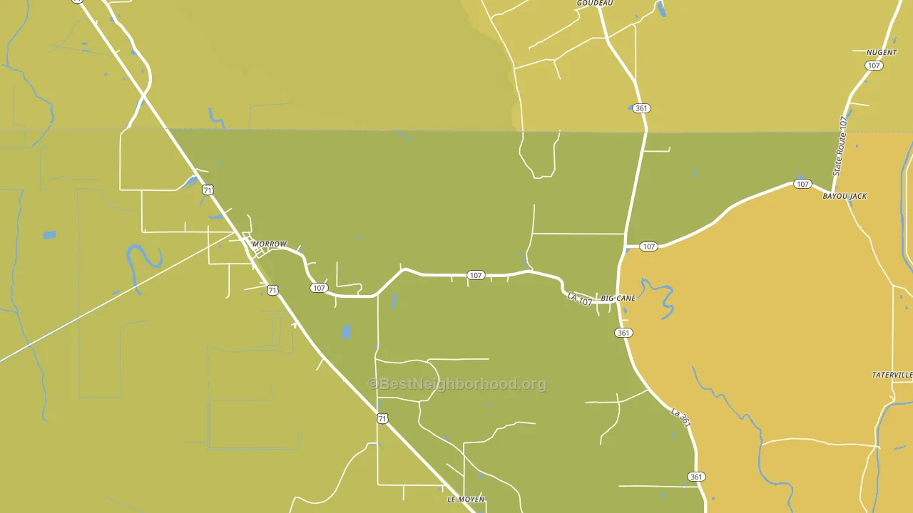 71356, LA block-group voter-turnout map