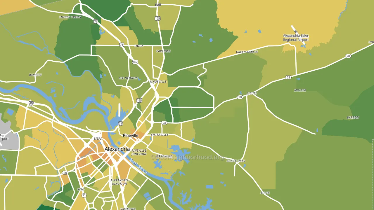71360, LA block-group voter-turnout map