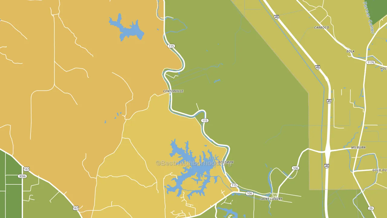 71367, LA block-group voter-turnout map