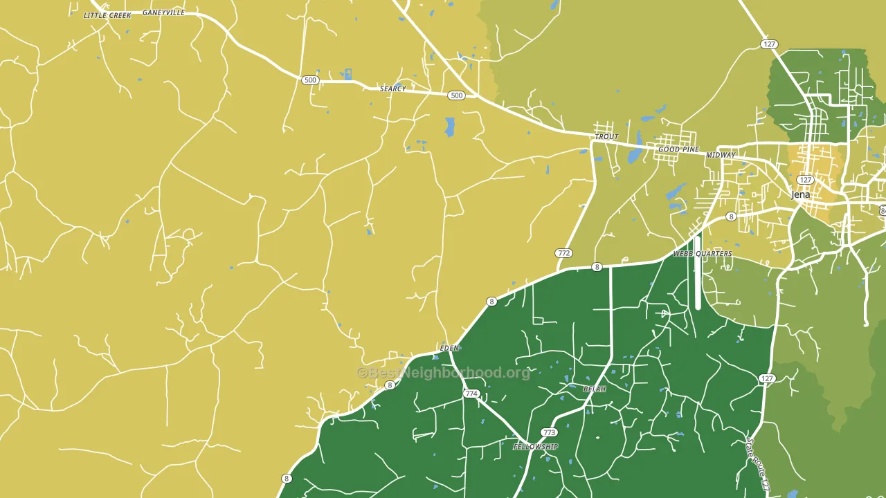 71371, LA block-group voter-turnout map