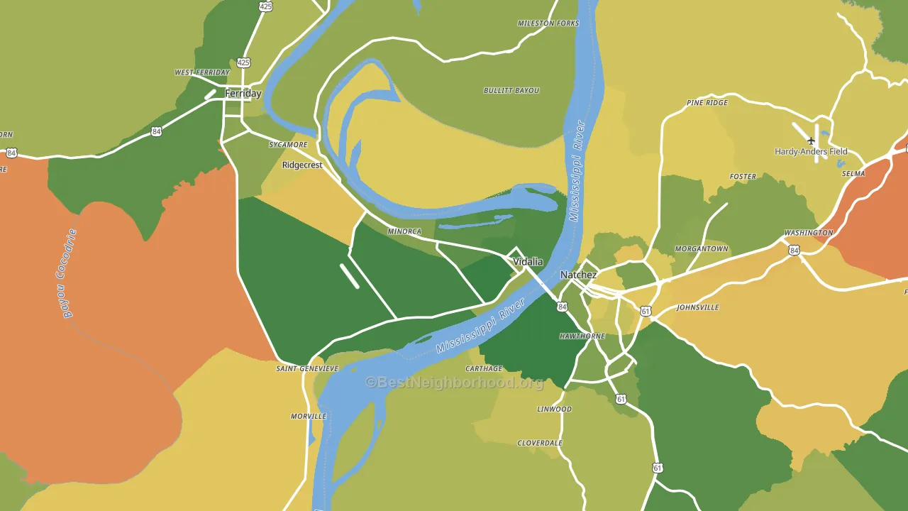 71373, LA block-group voter-turnout map