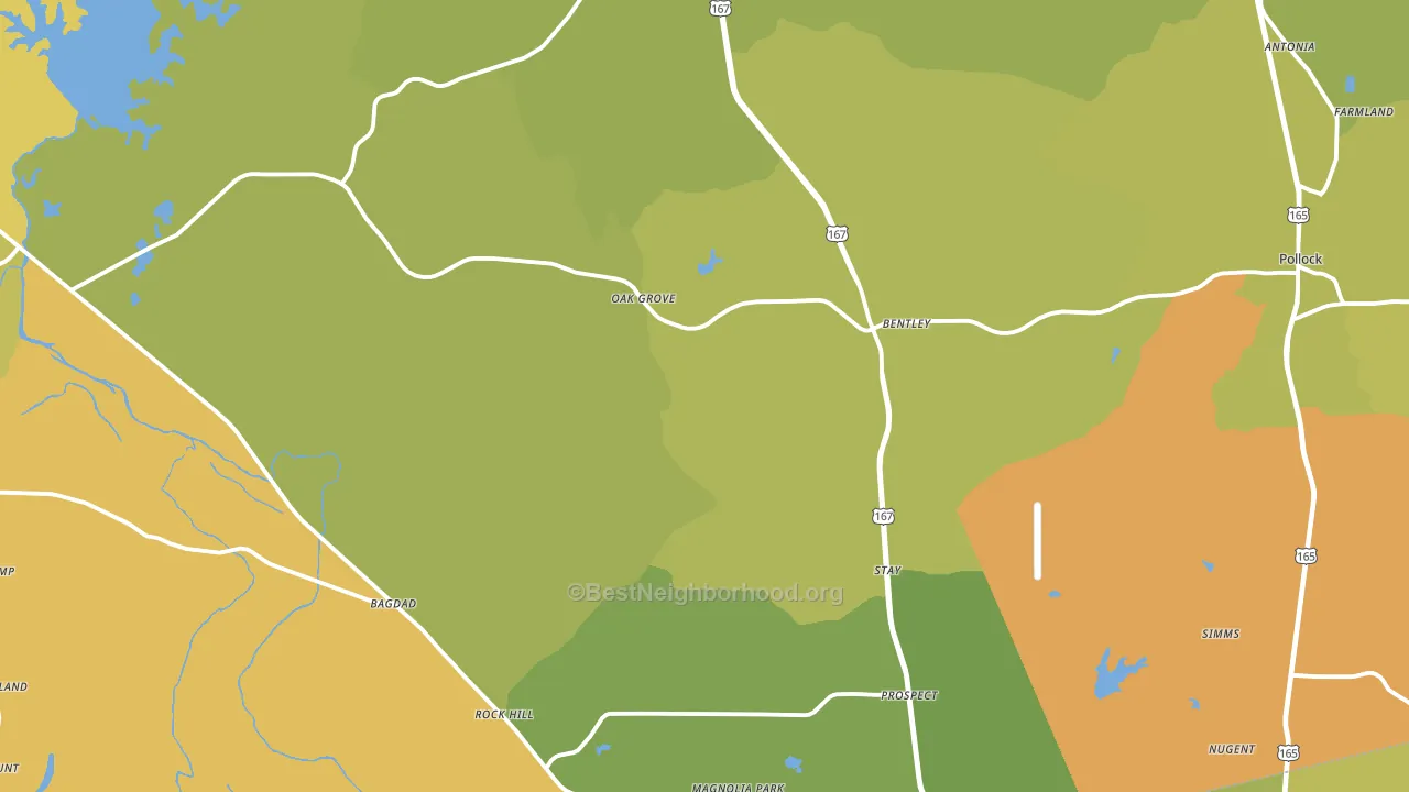 71423, LA block-group voter-turnout map