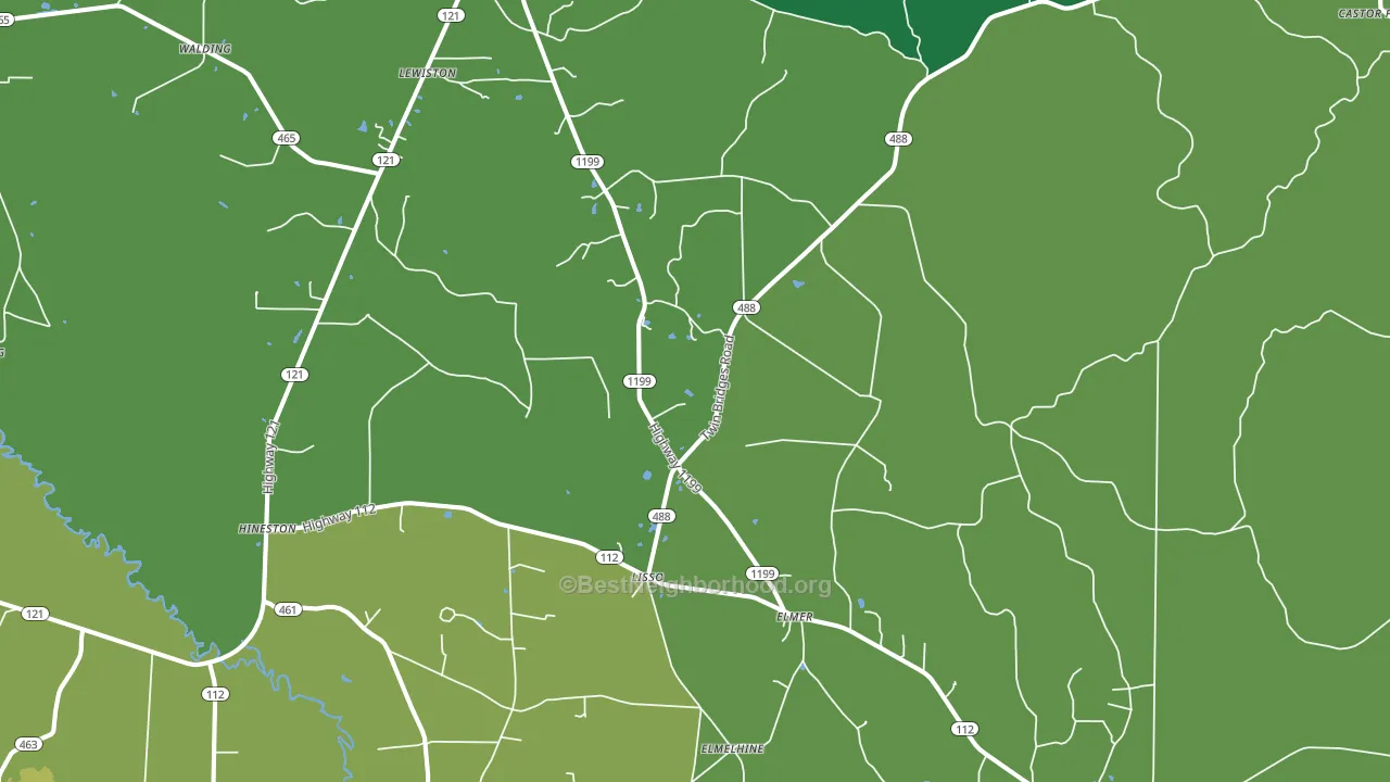71424, LA block-group voter-turnout map