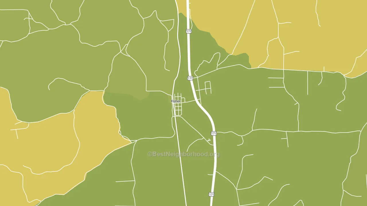 71426, LA block-group voter-turnout map