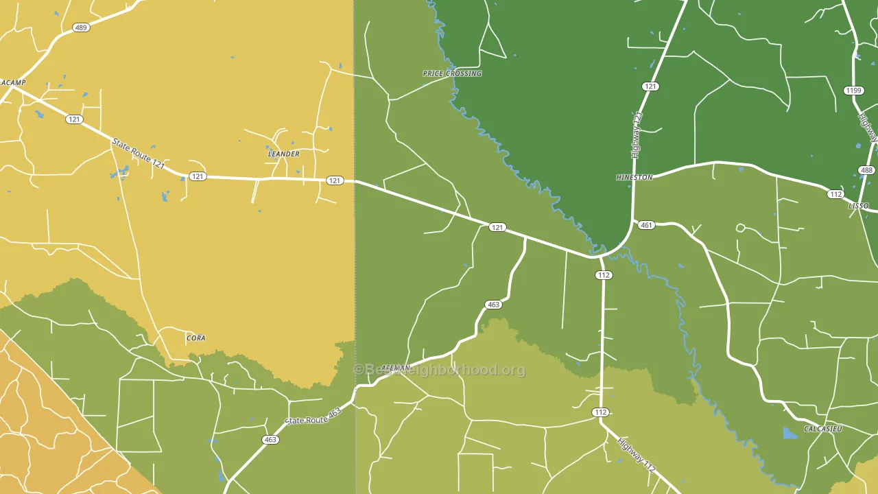 71438, LA block-group voter-turnout map