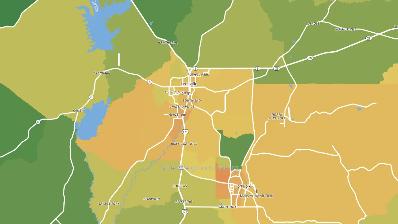 71446, LA block-group voter-turnout map