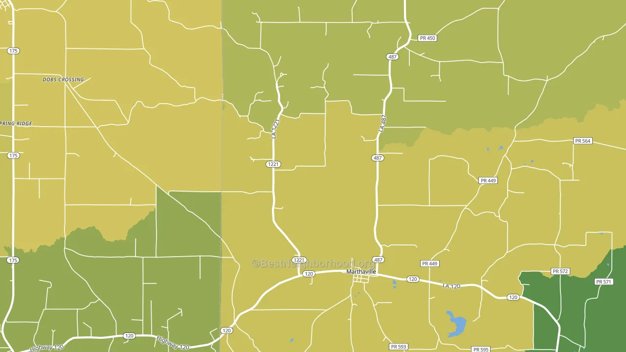 71450, LA block-group voter-turnout map