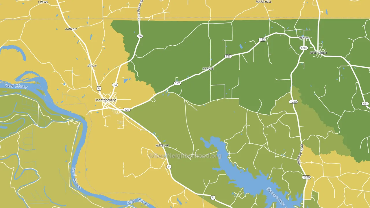 71454, LA block-group voter-turnout map