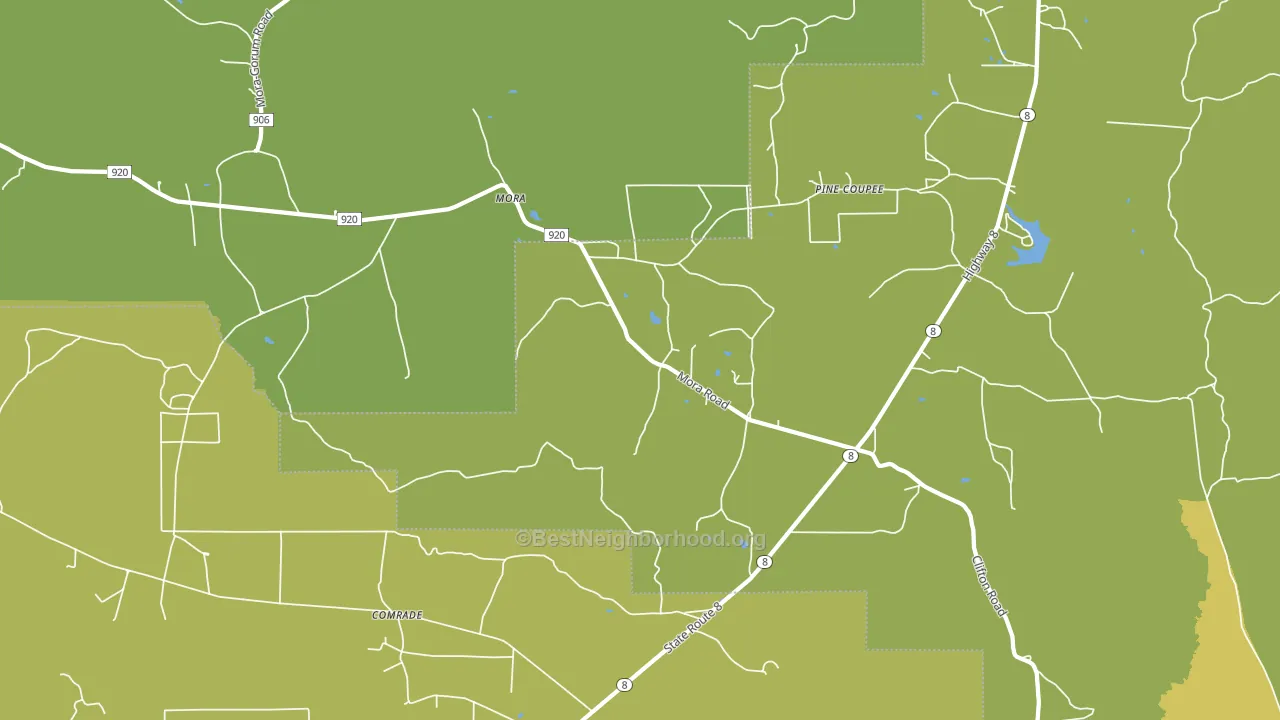 71455, LA block-group voter-turnout map