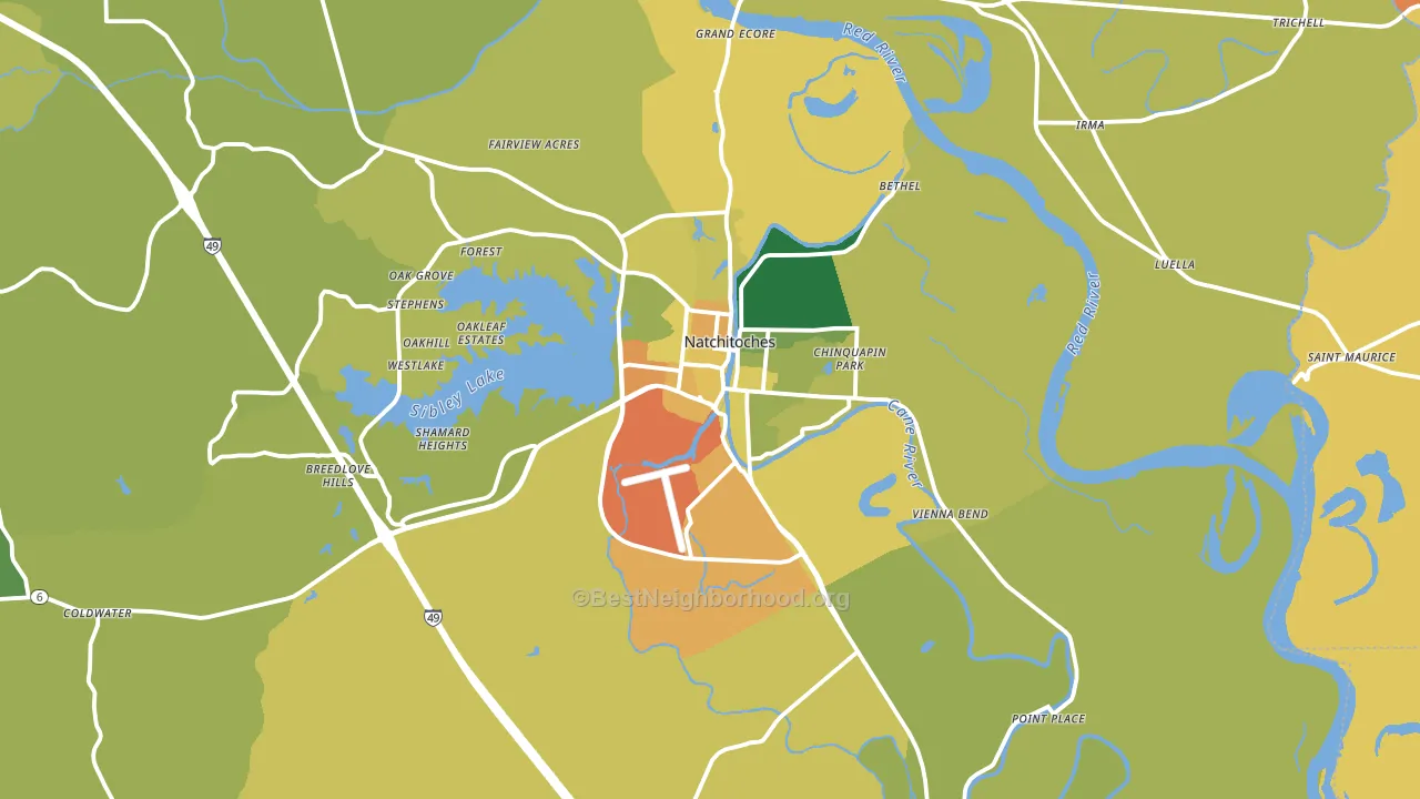 71457, LA block-group voter-turnout map
