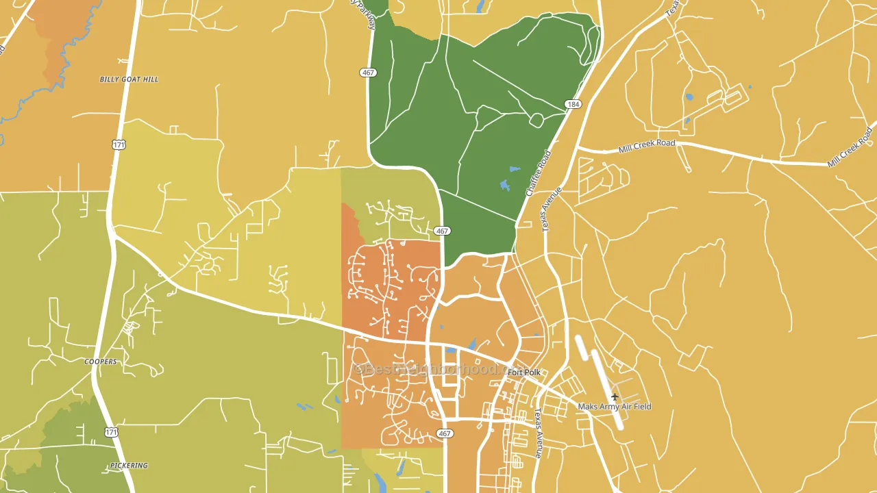 71459, LA block-group voter-turnout map