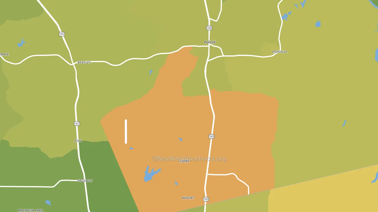 71467, LA block-group voter-turnout map