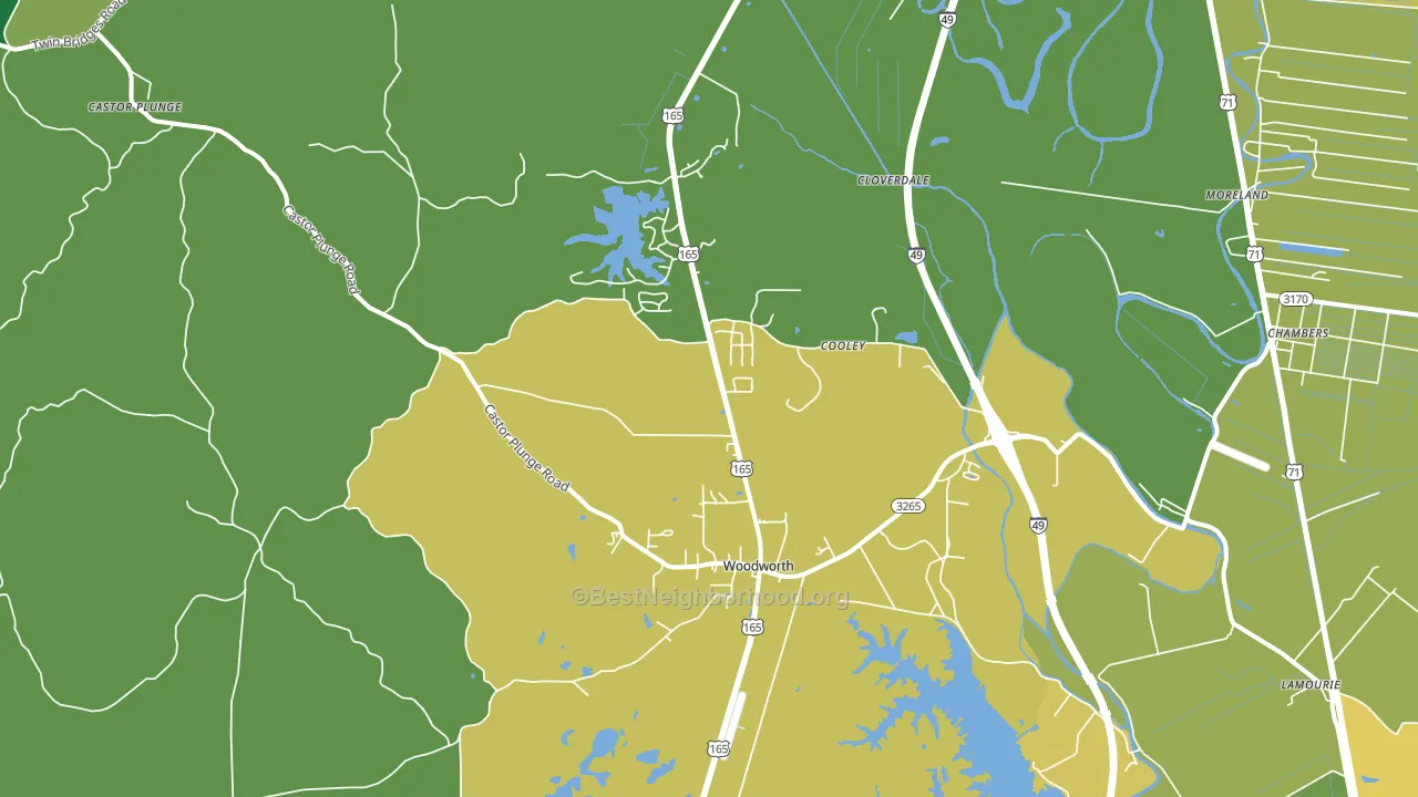 71485, LA block-group voter-turnout map