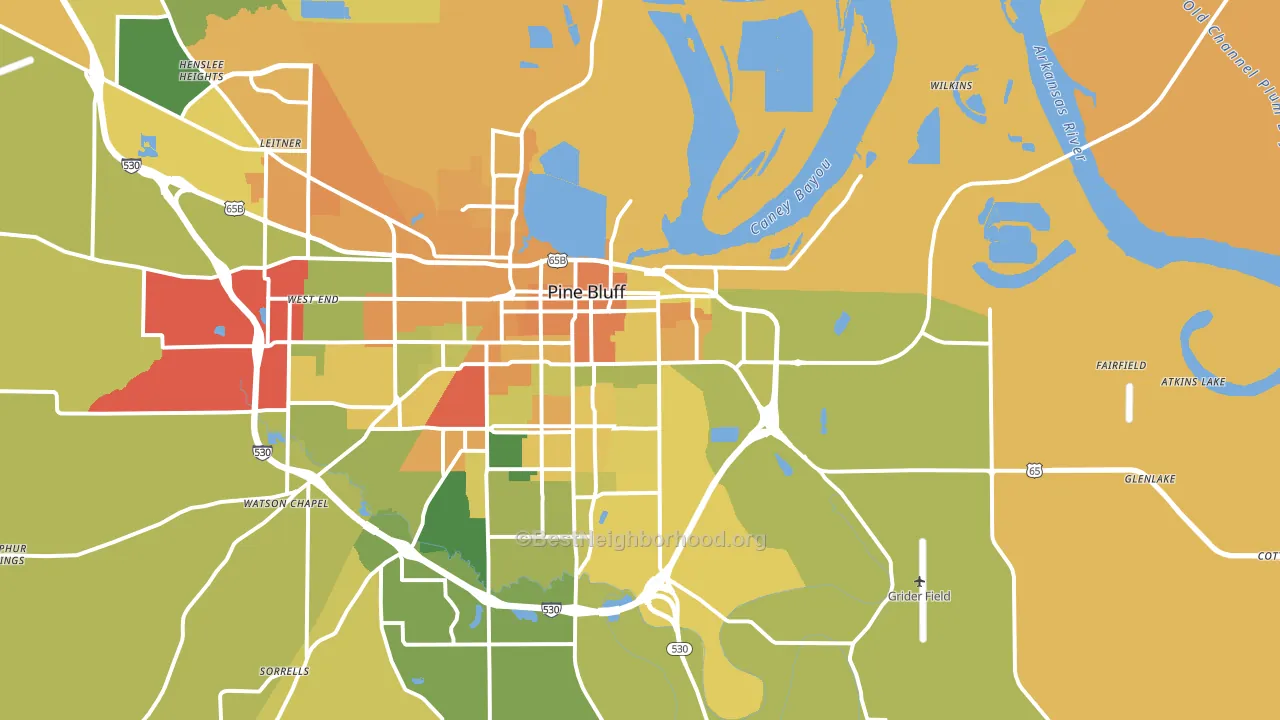 71601, AR block-group voter-turnout map