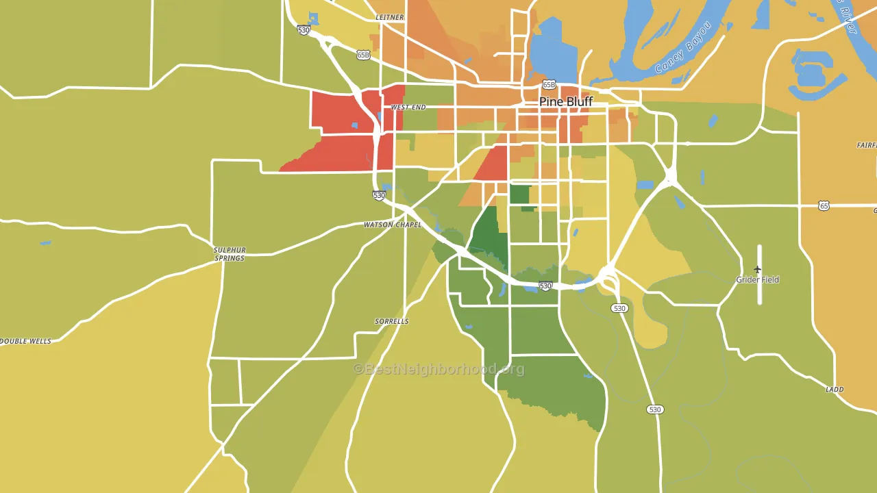 71603, AR block-group voter-turnout map