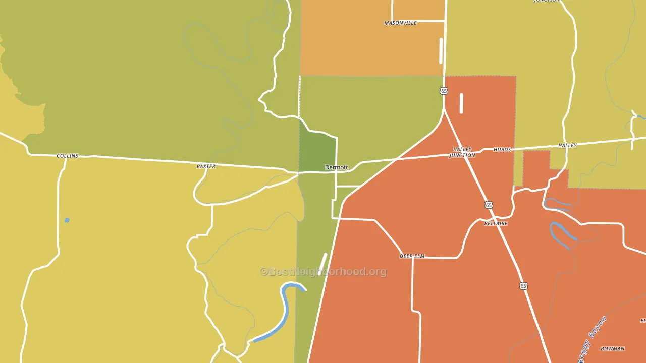 71638, AR block-group voter-turnout map