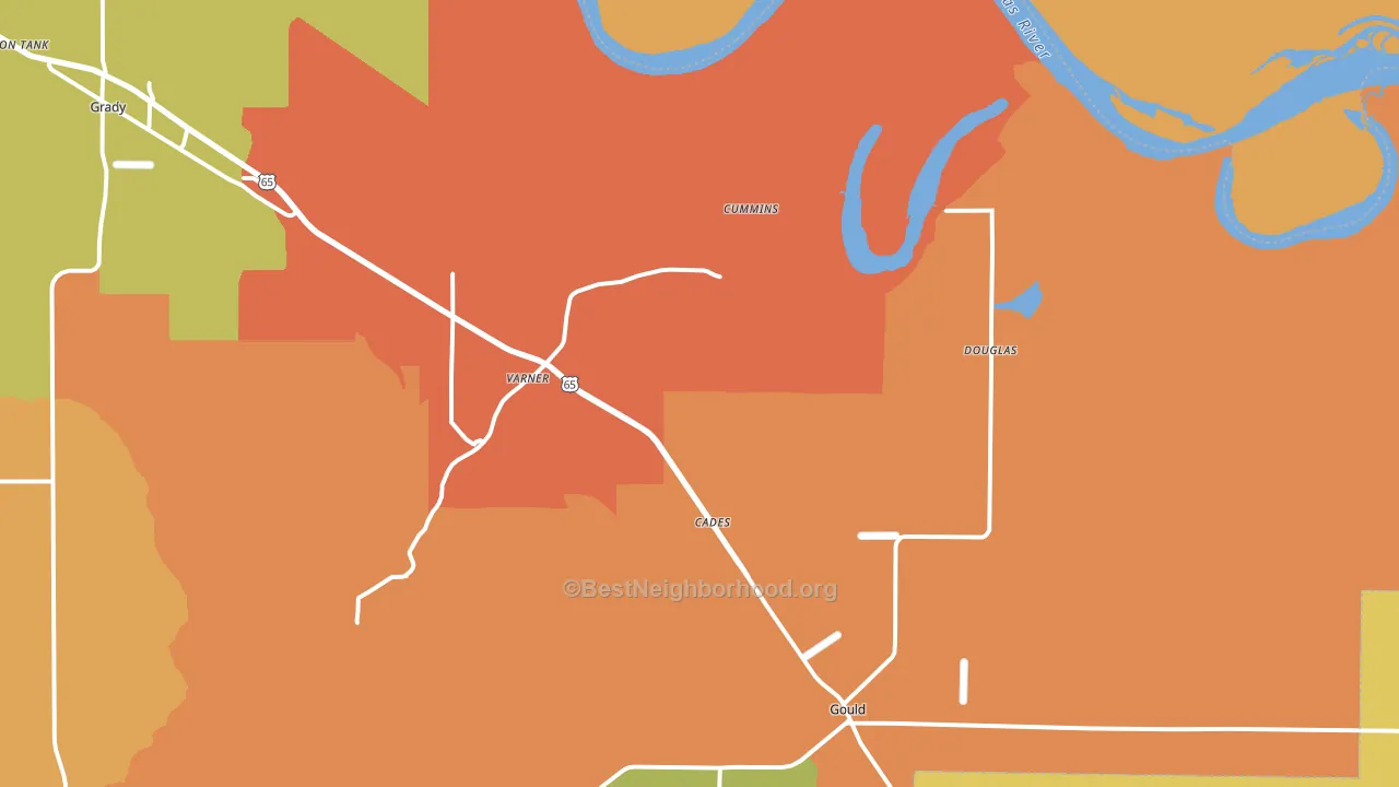 71643, AR block-group voter-turnout map