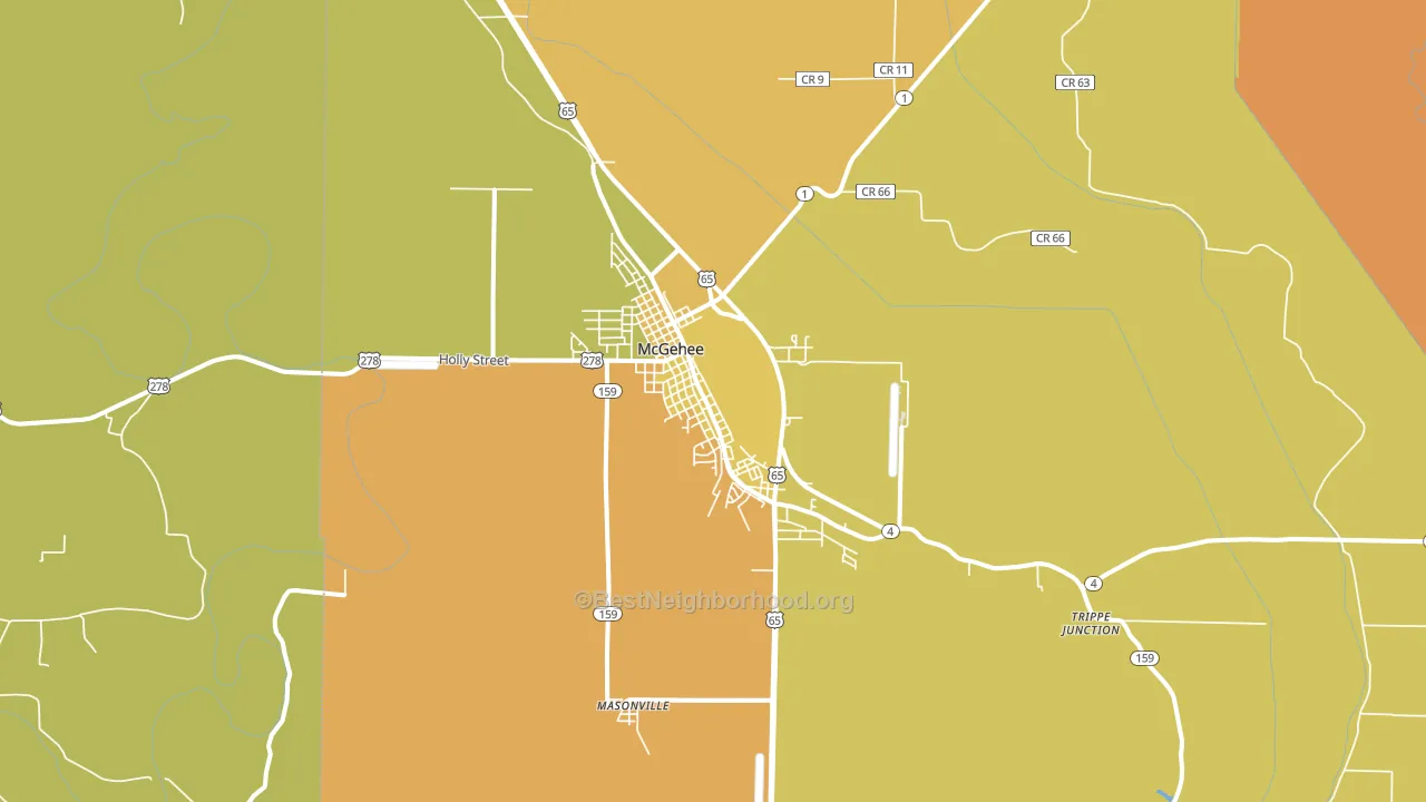 71654, AR block-group voter-turnout map